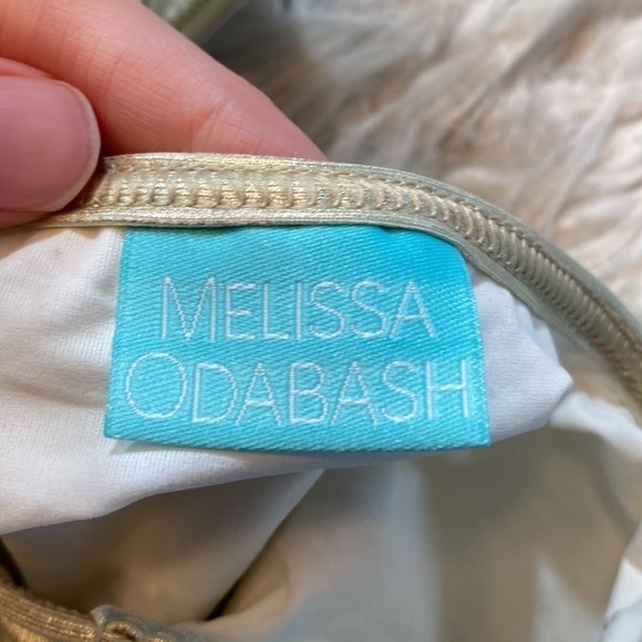 Melissa Odabash Gold Metallic Cut Out One Piece Swimsuit sz 4 - Picture 3 of 10